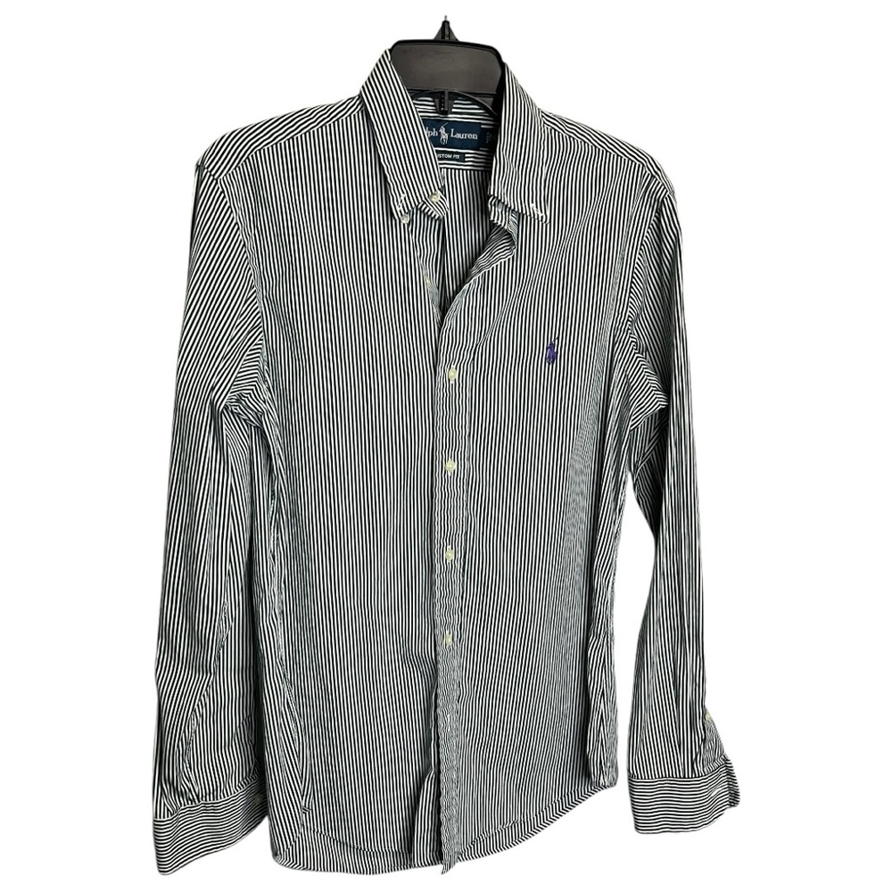 Ralph Lauren Green Striped Custom Fit Button Down